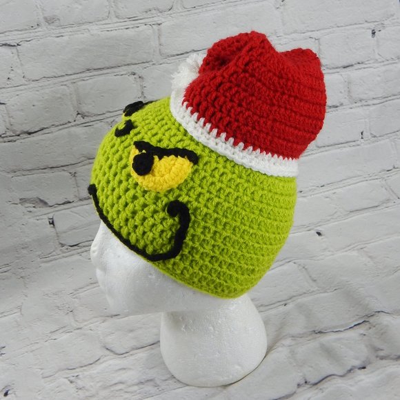 The Grinch Crocheted Handmade Beanie 3-4yo - Picture 4 of 6
